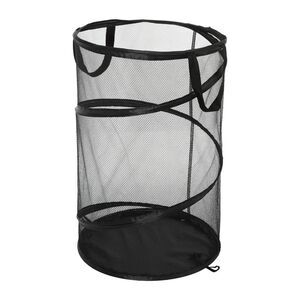 1 Pc 30L  Folding Laundry Basket Portable Hamper for Bathroom Black